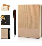 TSFPapier A5 Lined Notebook with Pen & Gift Box 216 Pages PU Leather Journals for Women Men 100GS...