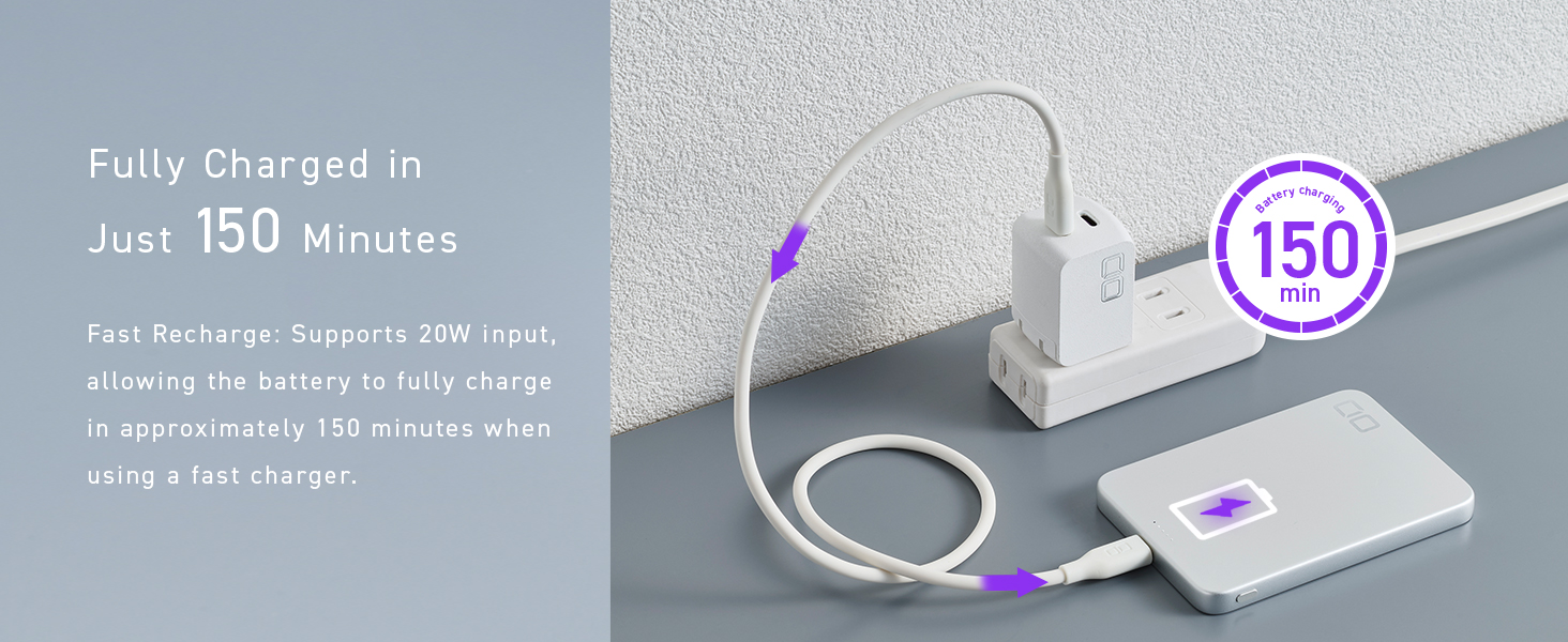 Fully charged in just 150 minutes