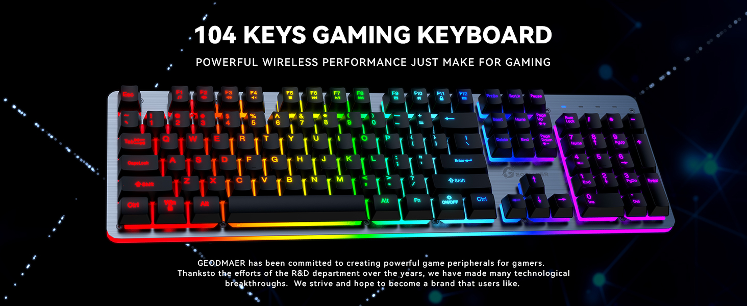 104 keys wired RGB gaming keyboard