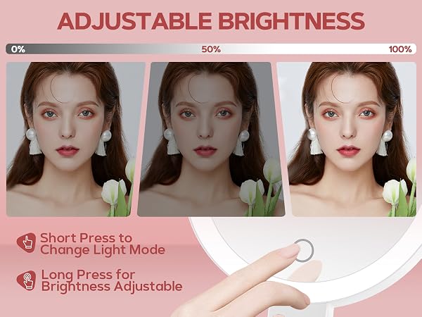 magnifying mirror with light