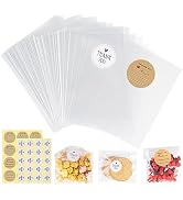 ilauke 200pcs Candy Treat Bags 5" x 7" Clear Cellophane Bags Thickening Plastic Party Favor Pastr...