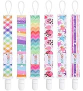 ALVABABY Baby Pacifier Clips for Boys Girls Pacifier Universal Holder Leash Pacifier Clip Binky H...