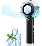 HandFan 5000mAh Portable Turbo Misting Fan, High Speed Handheld Ice Cooling Fan, Spray Water Mist...