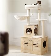 MUTTROS Cat Tree with Litter Box Enclosure, 50