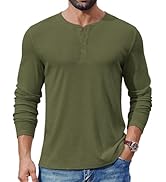 COOFANDY Mens Henley Shirts Long Sleeve Lightweight Buttons T-Shirts Casual Basic Pullover Top
