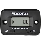 Yooreal Digital Maintenance Hour Meter and Tachometer,Replaceable Battery,Waterproof for Riding L...