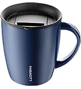 PARACITY Insulated Coffee Mug Stainless Steel Coffee Mug with Lid Handle Double Wall Vacuum Trave...