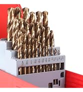 AIMLENTOOL 29PC Cobalt Drill Bits Set, M35 HSS, 135° Tip, Twist Jobber Length Drill Bit Kit for H...