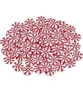 50Pcs Red and White Resin Christmas Buttons,Round Craft Buttons for Sewing, Clothing and Holiday ...