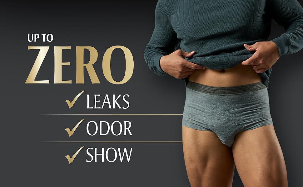 This incontinence underwear for men has up to zero leaks, odor, and show