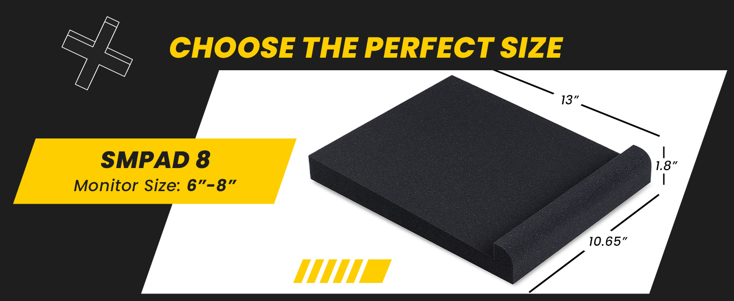 Large Studio Monitor Pads - Dimensions