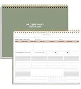 Weekly Productivity Planner - 8.5" x 11" Dashboard Desk Notepad Has 6 Focus Areas to List Tasks f...