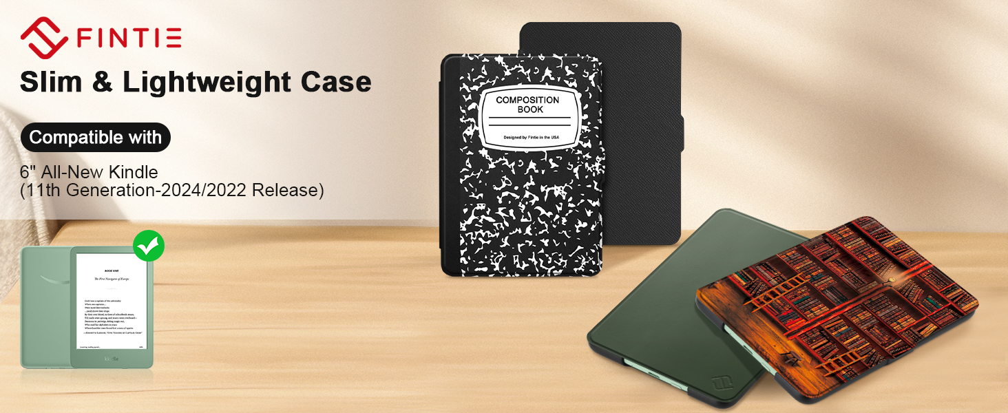 kindle 2024 2022 11th generation basic case 6 inch lightweight slim flip fold cover