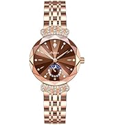 FANMIS Women's Luxury Rose Gold Watches Diamond Dial Easy Read Time Watch Elegant Dress Watch Sta...