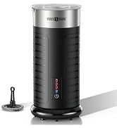 Stainless Steel Milk Frother, Waterproof & Fully Dishwasher Safe, 4 Modes for Hot/Cold Foam, Latt...