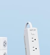 DEPOW Surge Protector Power Strip, 3 FT Extension Cord with 6 AC(1625W/13A Outlets 4 USB Ports,10...