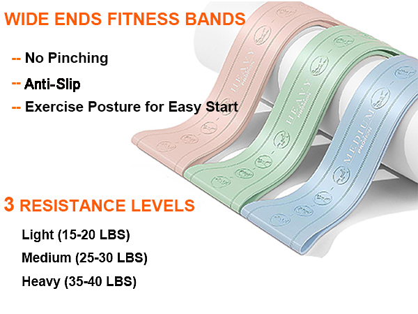 resistance bands with postures leg bands of 3 resistance levels for all fitness levels