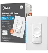 GE CYNC Smart Dimmer Light Switch & Motion Sensor, No Neutral Wire Required, Bluetooth and WiFi 3...