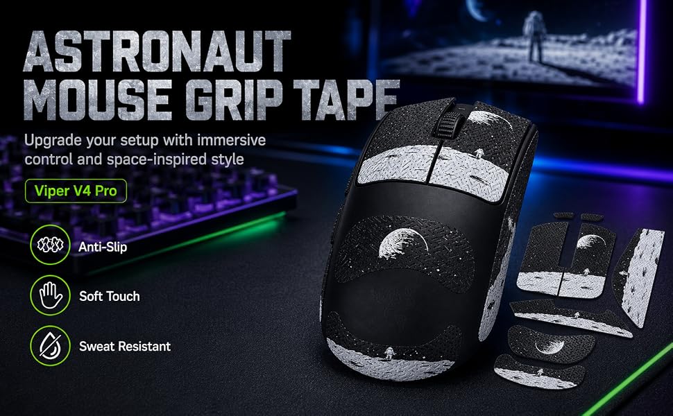 uconsmimo Mouse Grip Tape Sticker for Viper V4 Pro Earth Pattern