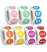 Misofuki 3500 Pcs 7 Rolls 7 Sizes 7/8 Inch Clothing Size Stickers, Colorful Coded Round Self Adhe...
