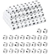 FIVEIZERO 130Pcs Silicone Letter Beads, 12mm Square Alphabet Beads for Bracelets, Keychains, Neck...