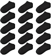 GENTABY 15 Pairs Kids Low Cut Ankle Socks for Boys Girls 1-13, Breathable Lightweight No-Show for...