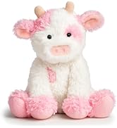 Hopearl Adorable Plush Cow Toy Floppy Dairy Cattle Soft Kawaii Stuffed Animal Cute Birthday Holid...