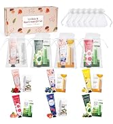 Lip Balm And Hand Cream Gift Set For Women, 6 Lip Balm Bulk + 6 Organza Bags + 6 Hand Lotion, Bri...