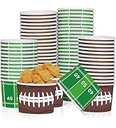 gisgfim Football Party Snack Bowls Supplies for 50 Guests Disposable 9 oz Football Chili Serving ...