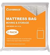 Mattress Bags for Moving King Size Mattress Storage Bag 5 Mil Plastic Mattress Bag 2 Pack - Heavy...
