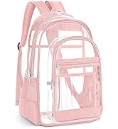 KIMNERPU Clear Backpack, Heavy Duty PVC Transparent Backpack with Reinforced Straps, See Through ...