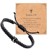 Purdvro Handmade Letter Initial Bracelets A M K for Women Men Teens Cross Bracelet Black Rope Bra...