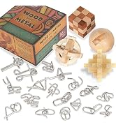 Brain Teasers Metal Puzzles for Kids & Adult 22Pack, Mind, Logic and IQ Game Test Toy for Teens, ...