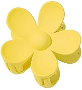 Yellow Hair Claw Clips Flower Shaped Plastic Jaw Clips Anti-scratch Smell-less Useful Hold Tightl...