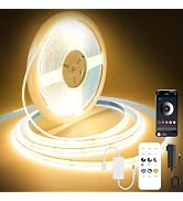 Pandery COB LED Strip Lights Warm White,24V Dimmable led Light Strip KIT with Remote and app Cont...