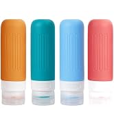 Meartchy 4 Pack Travel Bottles for Toiletries, 3oz Leak Proof Silicone Travel Size Toiletries Bot...