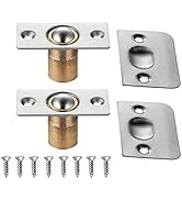 JQK Closet Door Ball Catch Hardware, Stainless Steel Catch Adjustable with Strike Plate, Brushed ...