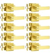 Probrico Gold Privacy Door Handle Lockset Heavy Duty Interior Door Lever for Bedroom Reversible K...