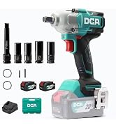 DCA 20V Brushless Impact Wrench with 4.0Ah Battery, 1/2 Inch Hog Ring Cordless Impact Gun, 235 Ft...