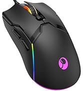 SPEEDORA Wired Ergonomic Mouse,Gaming Mouse All Keys are editable, 12 Backlit Modes,8000 DPI Wire...