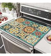 HOMETITUTE Stove Top Cover 28x20 Inch Diatomite Kitchen Mat Spanish Tile Boho Style Heat Resistan...