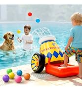 Funscape Inflatable Launching Ball Pool Toy, Kids Water Spray Ball Shooting Pool Game, Outdoor Po...