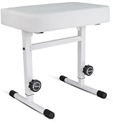 5 CORE Keyboard Bench Piano Stool T Style White Thick Padded Cushion Seat | Height Adjustable 17 ...