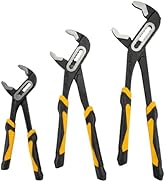 3-Piece Water Pump Pliers Set, 8" 10" 12" Groove Joint Pliers, Quick Adjustable Tongue and Groove...