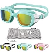 Whale Kids Swim Goggles Wear Comfortable UV400 Antifog Polarized Swimming Goggles Suitable for ag...
