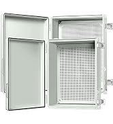 LeMotech Junction Box, Hinged Cover Stainless Steel Latch ABS Plastic IP67 Waterproof, Outdoor El...