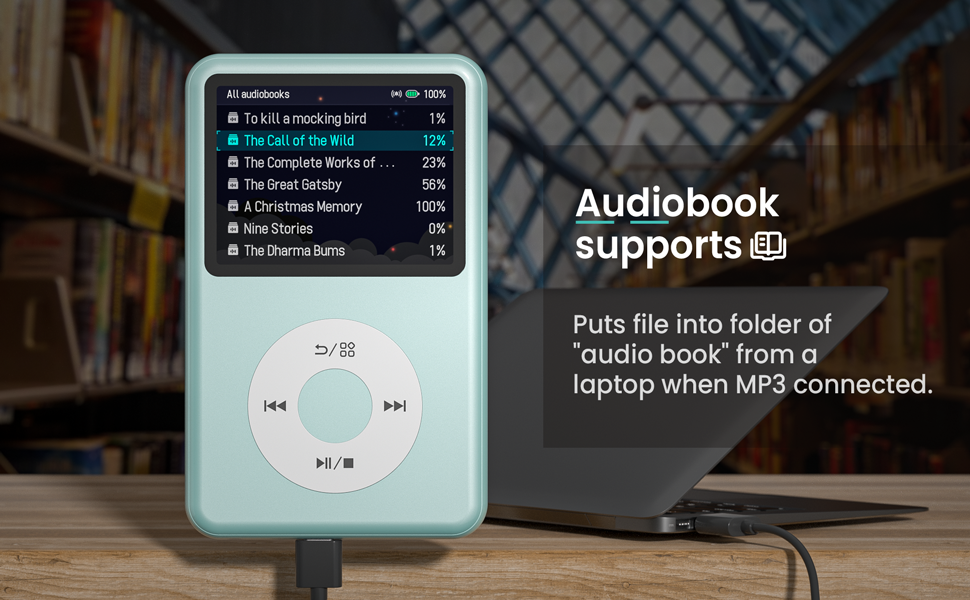 Audio book mp3 player music player with bluetooth time sleep mp4