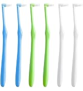 6 Pack End-Tuft Toothbrushes with Covers for Orthodontic Wisdom Teeth Care, Small Head Single Tuf...