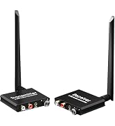 YEUGICEO 5.8GHz Wireless RCA Audio Transmitter Receiver for TV Pojector,164Ft,9ms Latency, Volume...