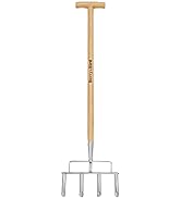 Berry&Bird Lawn Coring Aerator,40‘’ Manual Grass Dethatching, Stainless Steel 4 Core Plug Aerator...
